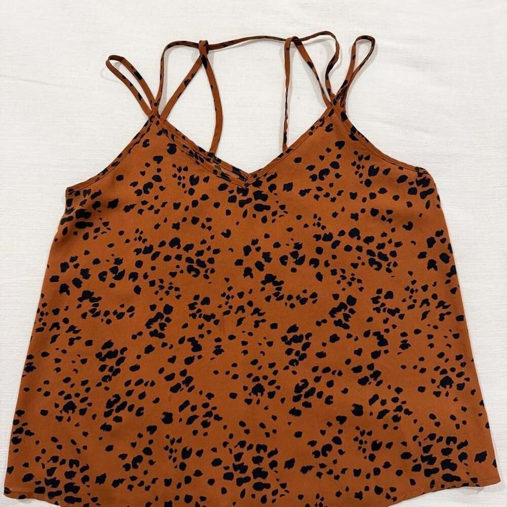 Papermoon Brown Leopard Print Cami Tank Top XSP